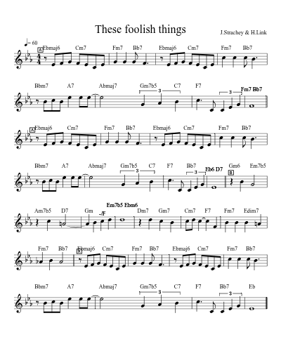 These foolish things sheet music preview