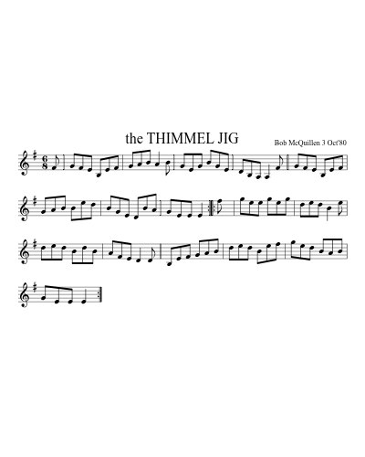 the THIMMEL JIG (Thimmel Jig) sheet music preview