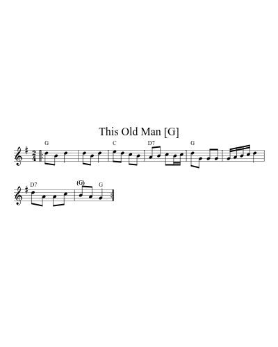This Old Man [G] (Version 2) sheet music preview
