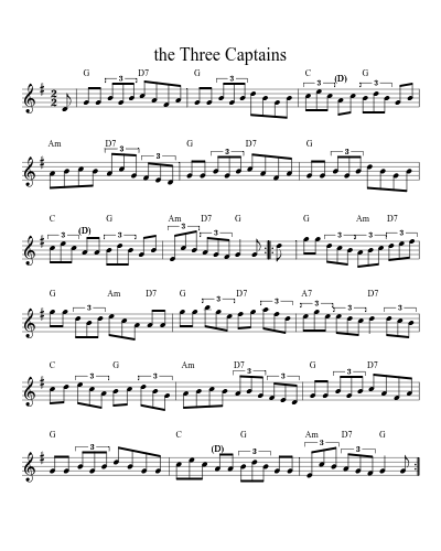 The three captains (Version 5) sheet music preview