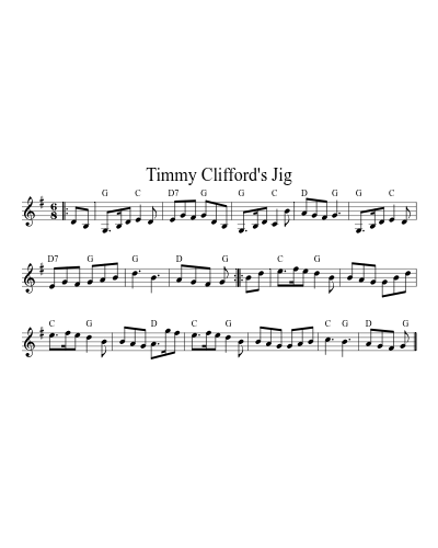 Timmy Clifford's Jig (Version 6) sheet music preview