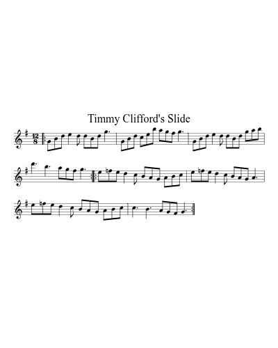 Timmy Clifford's Slide (Version 2) sheet music preview