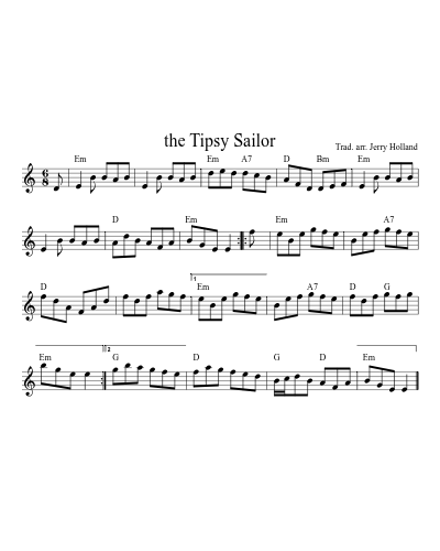the Tipsy Sailor (Version 4) sheet music preview
