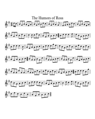 The Humors of Ross sheet music preview