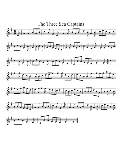The Three Sea Captains sheet music preview