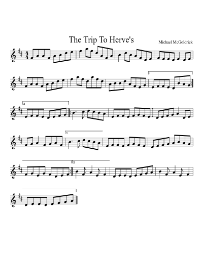 The Trip To Herve's sheet music preview