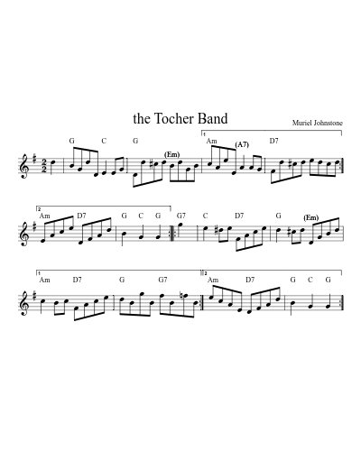 the Tocher Band (Version 4) sheet music preview