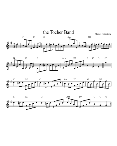 the Tocher Band (Version 5) sheet music preview