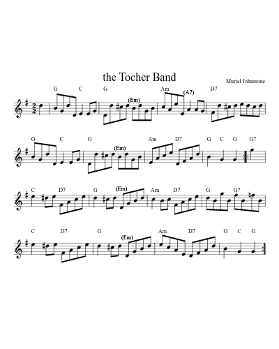 the Tocher Band (Version 6) sheet music preview