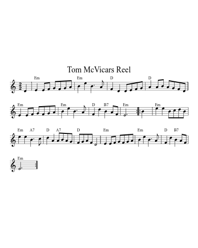 Tom McVicars Reel (Version 6) sheet music preview