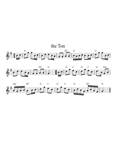 the Ton (Version 3) sheet music preview