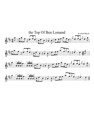 the Top Of Ben Lomand sheet music preview