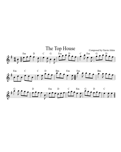 The Top House sheet music preview