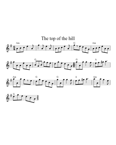 The top of the hill (Version 3) sheet music preview