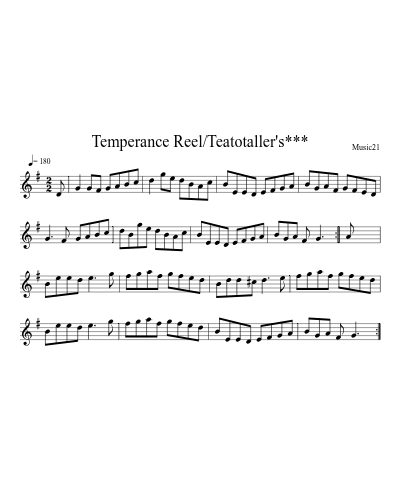 Temperance Reel/Teatotaller's***