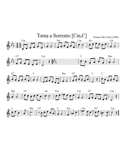 Torna a Sorrento   [Em,E] (Tornaasorrento Cde)