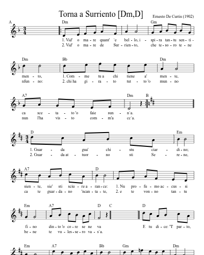 Torna a Sorrento   [Em,E] (Tornaasorrento Dwe)