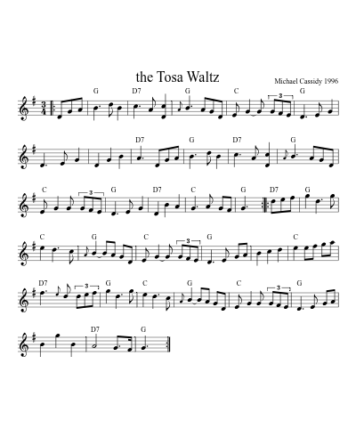 the Tosa Waltz (Version 2) sheet music preview