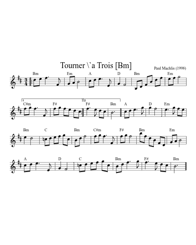 Tourner \`a Trois   [Bm]