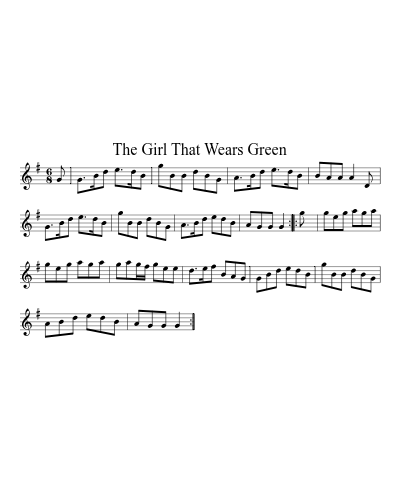 The Girl That Wears Green sheet music preview