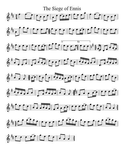 The Siege of Ennis sheet music preview