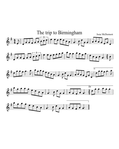 The Trip to Birmingham (Version 2) sheet music preview