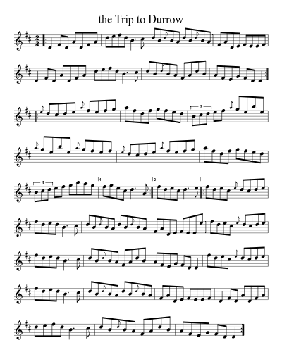 The trip to Durrow (Version 3) sheet music preview