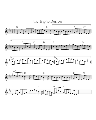 The trip to Durrow (Version 4) sheet music preview