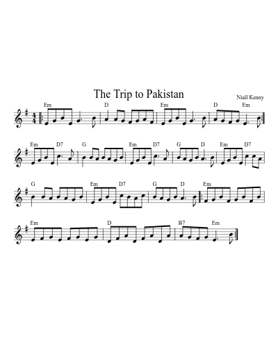 The Trip To Pakistan (Version 2) sheet music preview