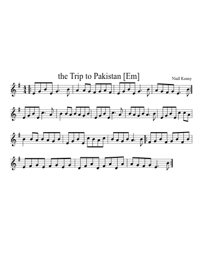 the Trip to Pakistan   [Em] sheet music preview