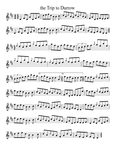 The trip to Durrow (Version 7) sheet music preview