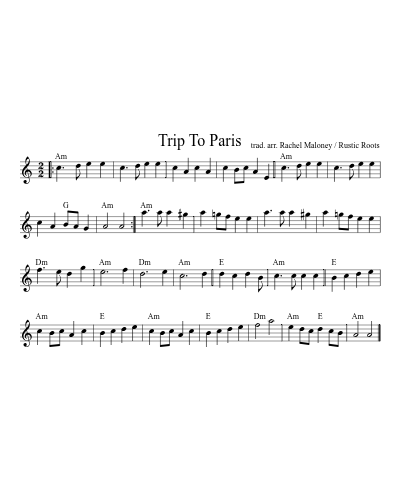 Trip to Paris (Version 3) sheet music preview