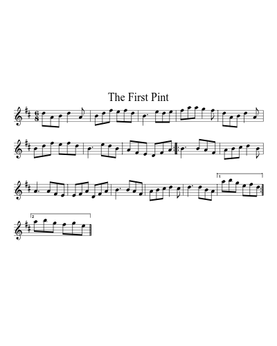 The First Pint sheet music preview