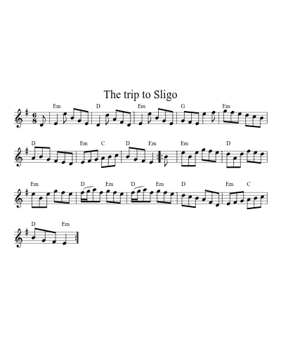 The trip to Sligo (Version 2) sheet music preview