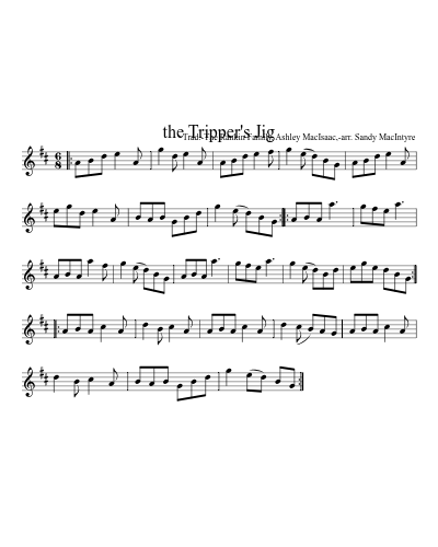 the Tripper's Jig sheet music preview