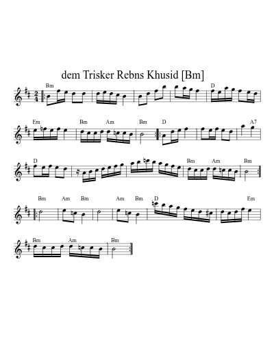 dem Trisker Rebns Khusid    [Bm] (Version 2)