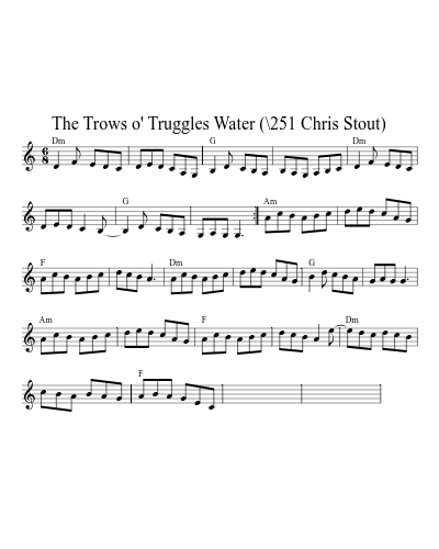 The Trows o' Truggles Water (\251 Chris Stout) sheet music preview