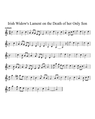 Irish Widow's Lament on the Death of her Only Son preview