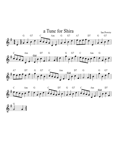 a Tune for Shira sheet music preview