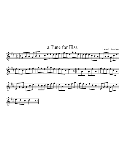 a Tune for Elsa sheet music preview