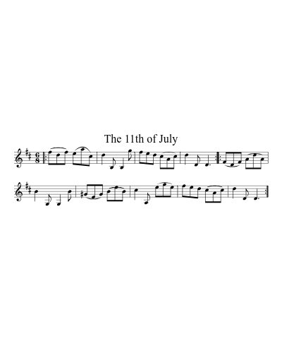 The 11th of July (Version 2) sheet music preview