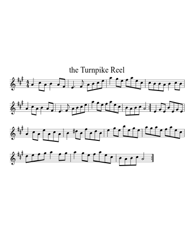 the Turnpike Reel sheet music preview