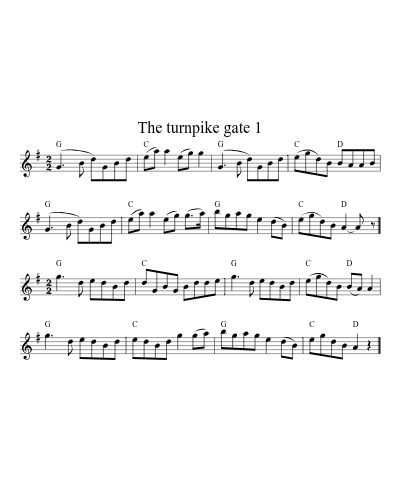 The turnpike gate 1 (Version 2) sheet music preview
