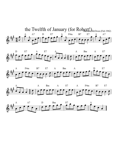 the Twelfth of January (for Robert!)