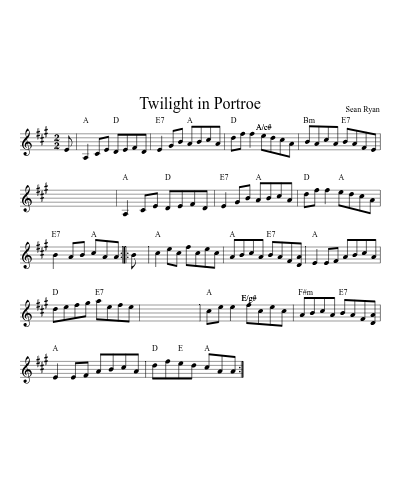 Twilight in Portroe (Version 8) sheet music preview