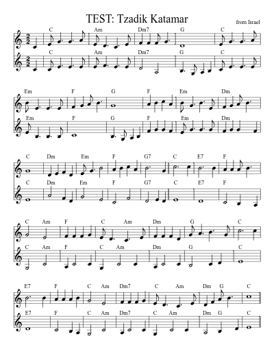 TEST: Tzadik Katamar sheet music preview
