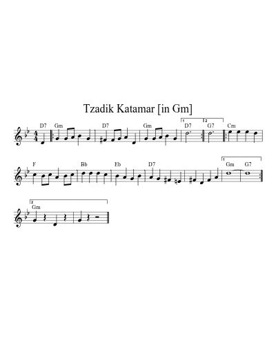 Tzadik Katamar [in Gm] (Tzadik Katamar)