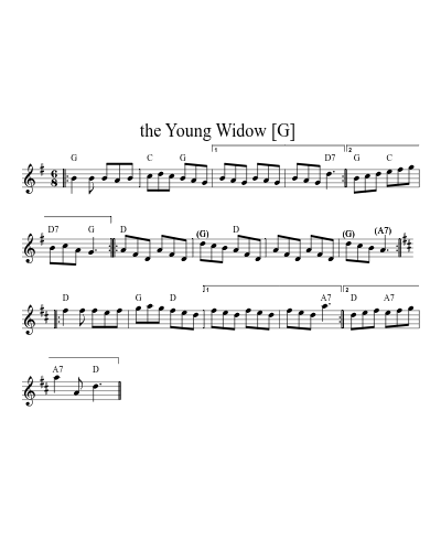 the Young Widow  [G] sheet music preview