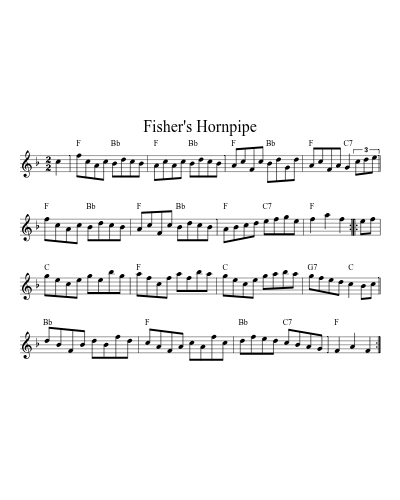 Fisher's hornpipe (Us Rev Reels) sheet music preview