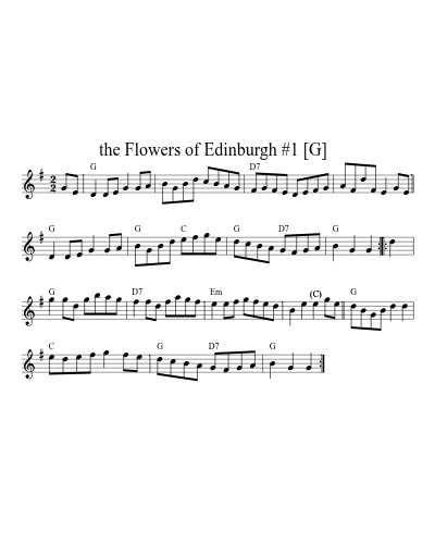 the Flowers of Edinburgh #1   [G] (Us Rev Reels) sheet music preview